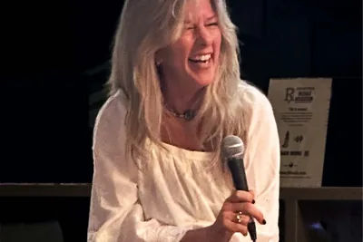 Heather Reilly speaking at 2025 private event in Tampa, Florida