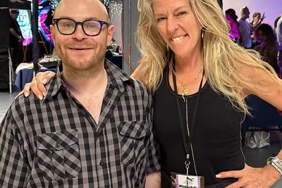 Loved meeting Adam on our panel, so glad he stopped by the Rockstar Blends booth after | Cannadelic 2024